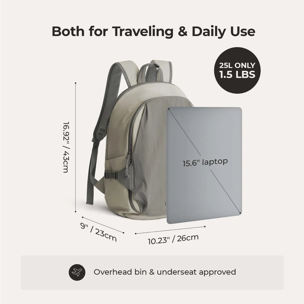 BAGSMART Gray and Cream Men's Backpack - Picture 10 of 15
